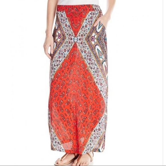 Boho Print Maxi Skirt w/ Pockets! - Picture 3 of 10